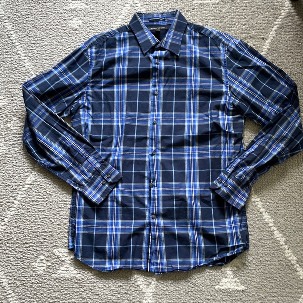 Banana Republic Blue Plaid Button Down Shirt